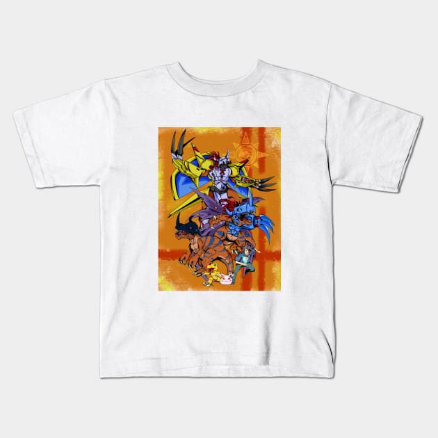 Complete Evolution Digital Yellow Kids T-Shirt by Loganue